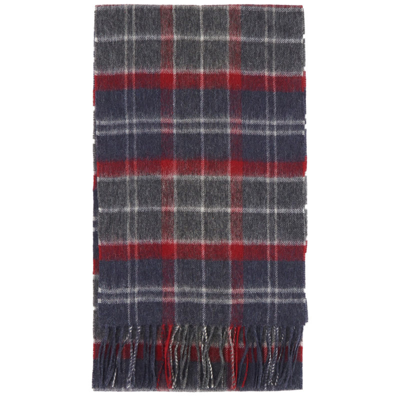 Barbour Wool Cashmere Tartan Scarf - (Blue Granite) | 1