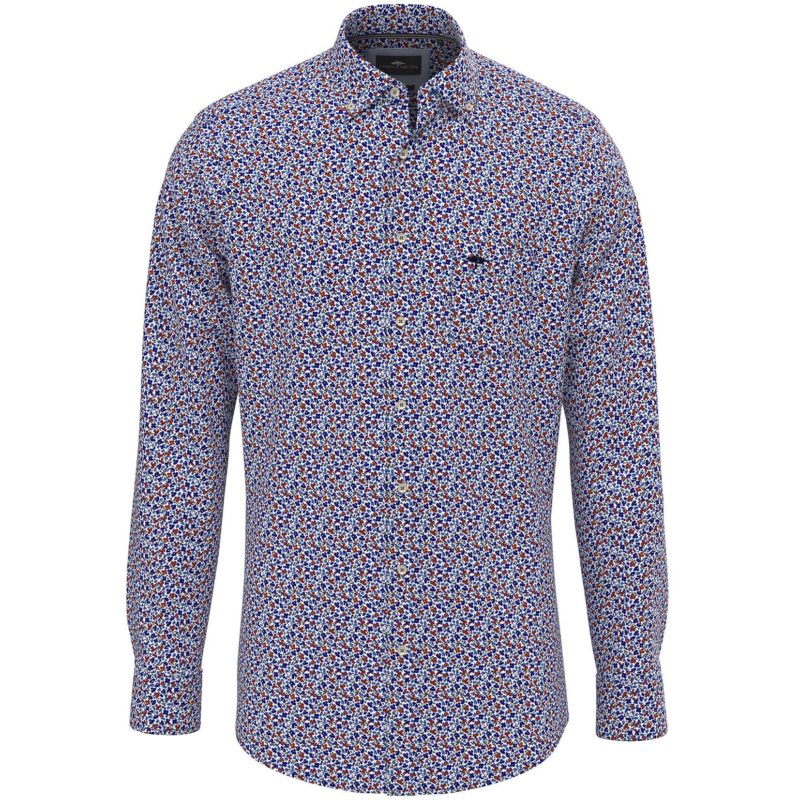 Fynch-Hatton Men's Supersoft Cotton Print Shirt - (Navy) | 1