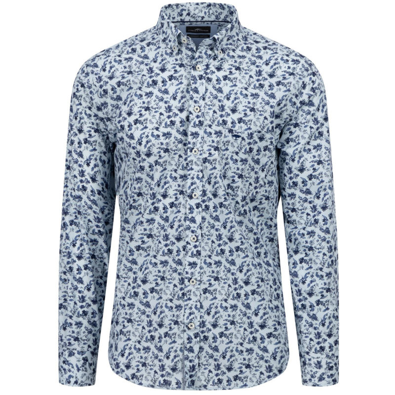 Fynch-Hatton Men's Supersoft Cotton Floral Shirt - (Summer Breeze) | 1