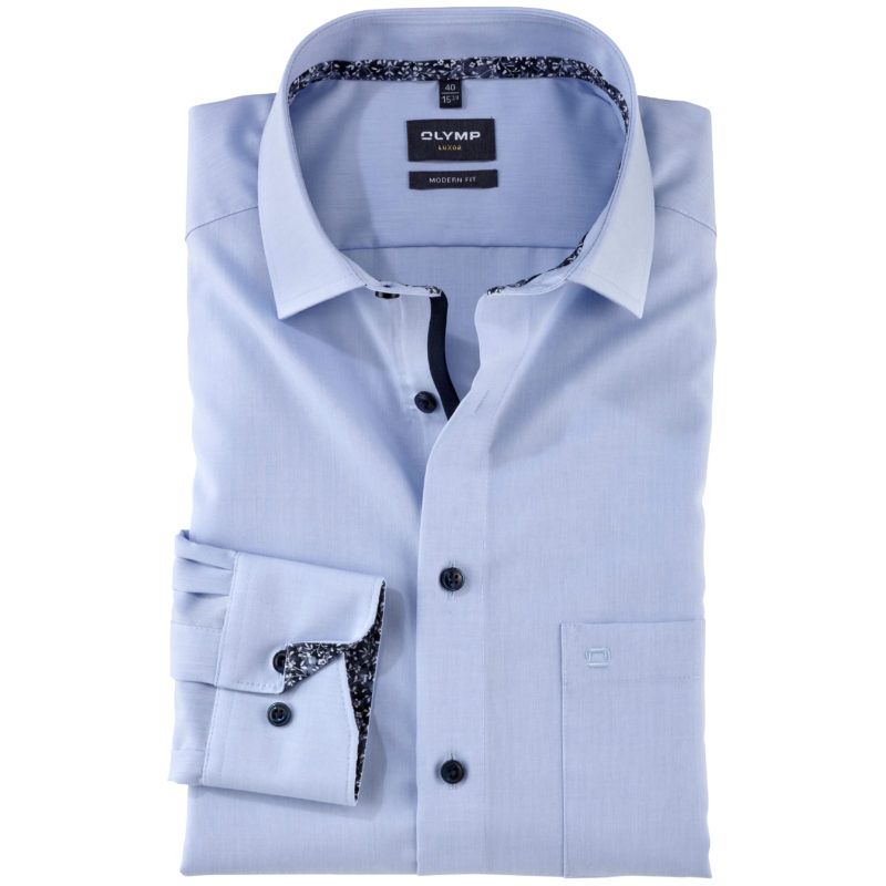 Olymp Men's Luxor Modern Fit Shirt - (Blue) | 1