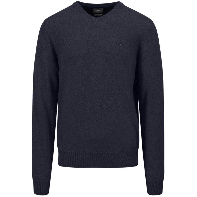 Fynch-Hatton Men's Premium Lambswool V-Neck Sweater - (Navy) | 1