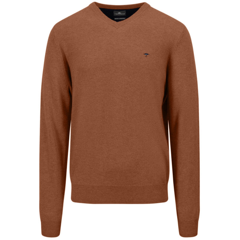 Fynch-Hatton Men's Premium Lambswool V-Neck Sweater - (Hazel) | 1