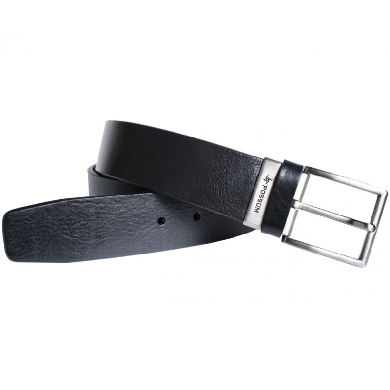 Possum Men's Plain Leather Jeans Belt - (Black) | 1