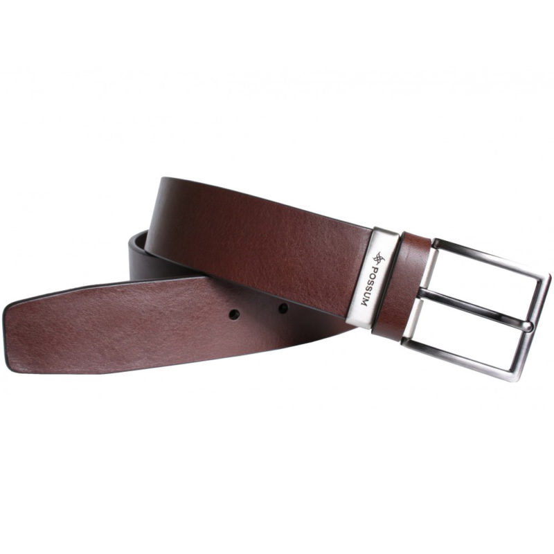 Possum Men's Plain Leather Jeans Belt - (Brown) | 1