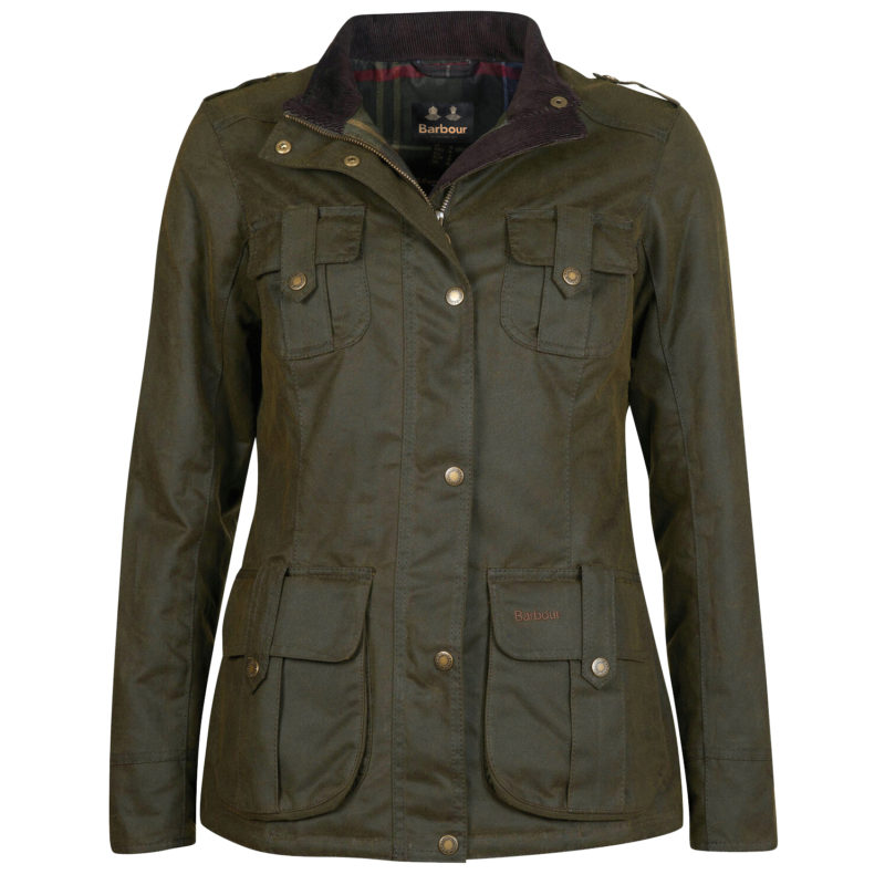 Barbour Women's Winter Defence Waxed Jacket - (Olive) | 1