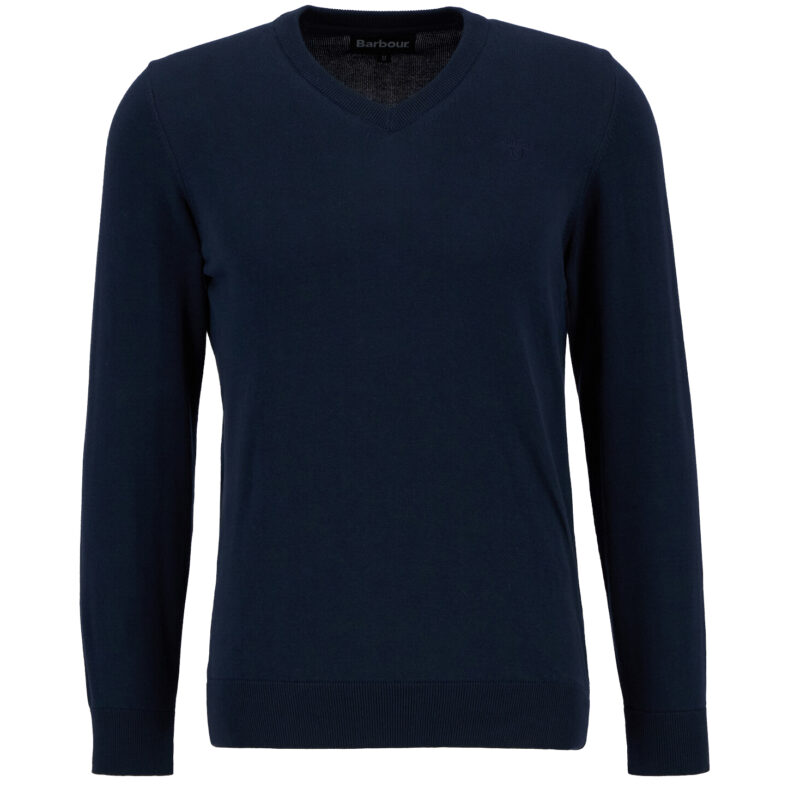 Barbour Men's Pima Cotton V-Neck Sweater - Navy | 1