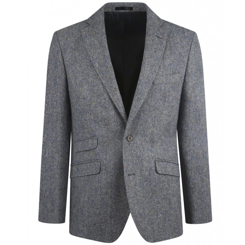 Torre Men's 2 Piece Tweed Suit - Light Blue | 1