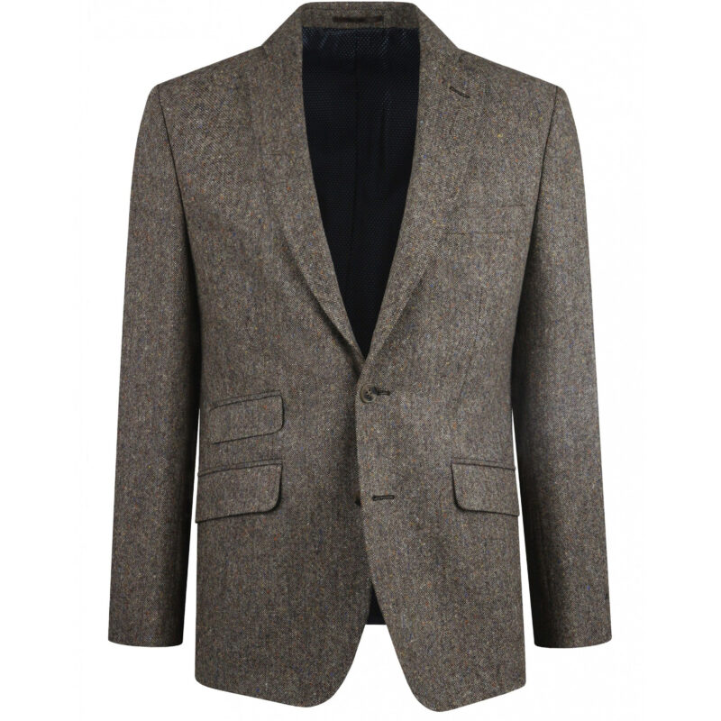 Torre Men's 2 Piece Tweed Suit - Brown | 1