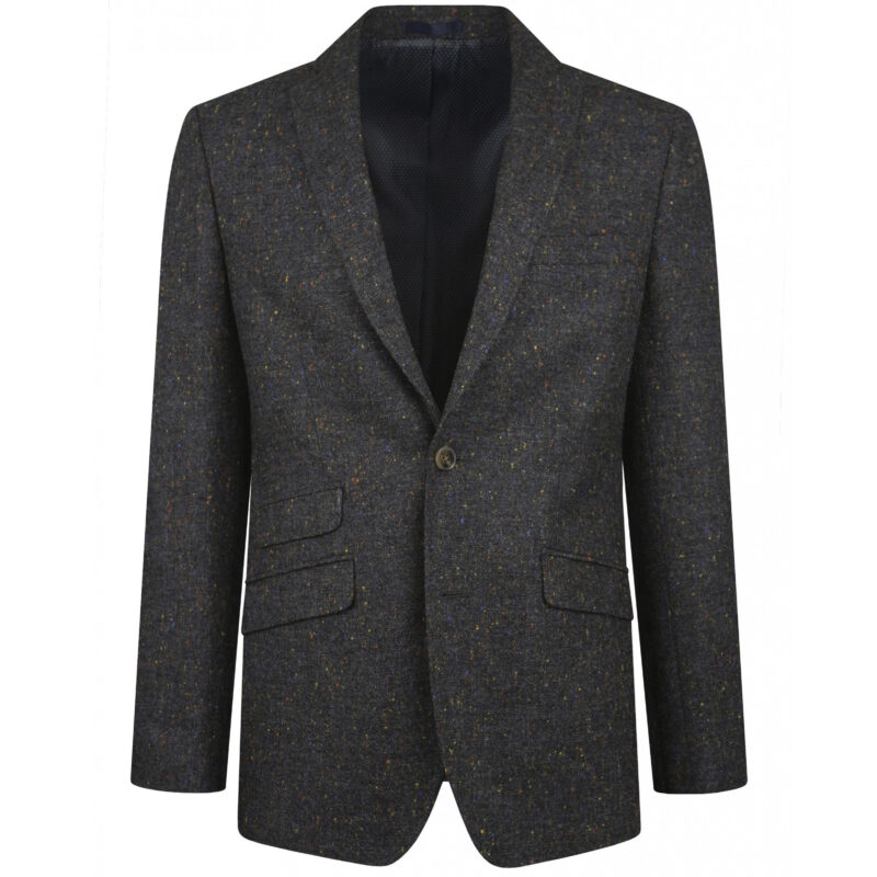 Torre Men's 2 Piece Tweed Suit - Charcoal | 1