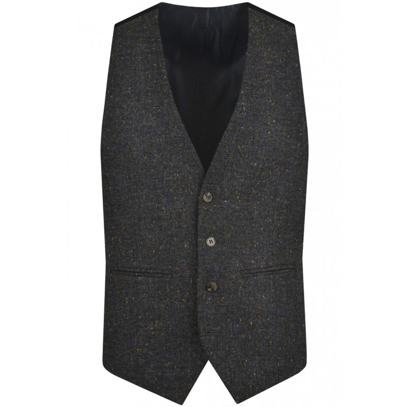 Torre Men's Colt Tweed Waistcoat - Charcoal | 1