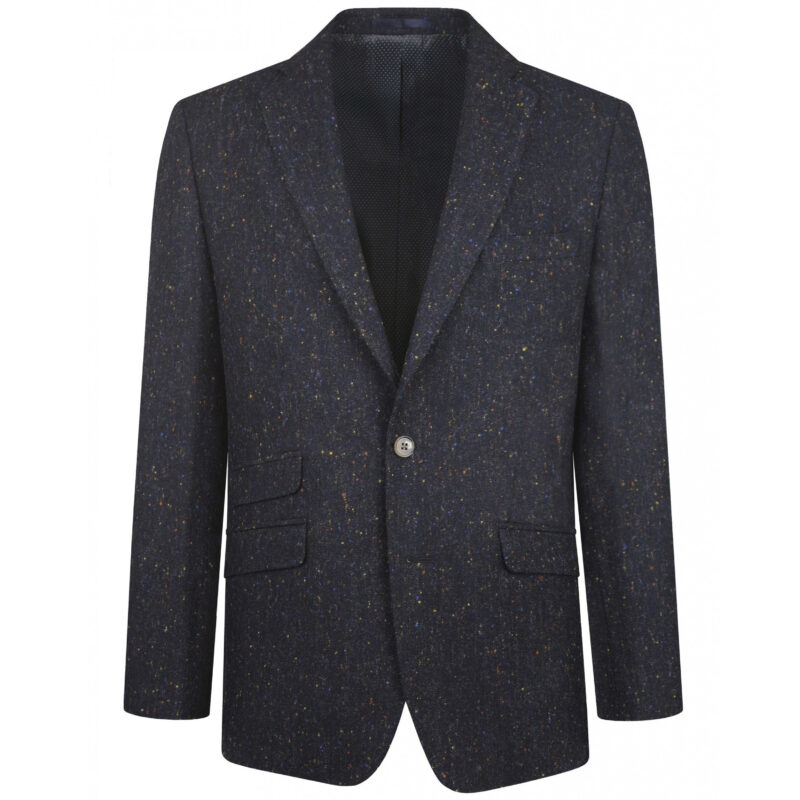 Torre Men's 2 Piece Tweed Suit - Navy | 1