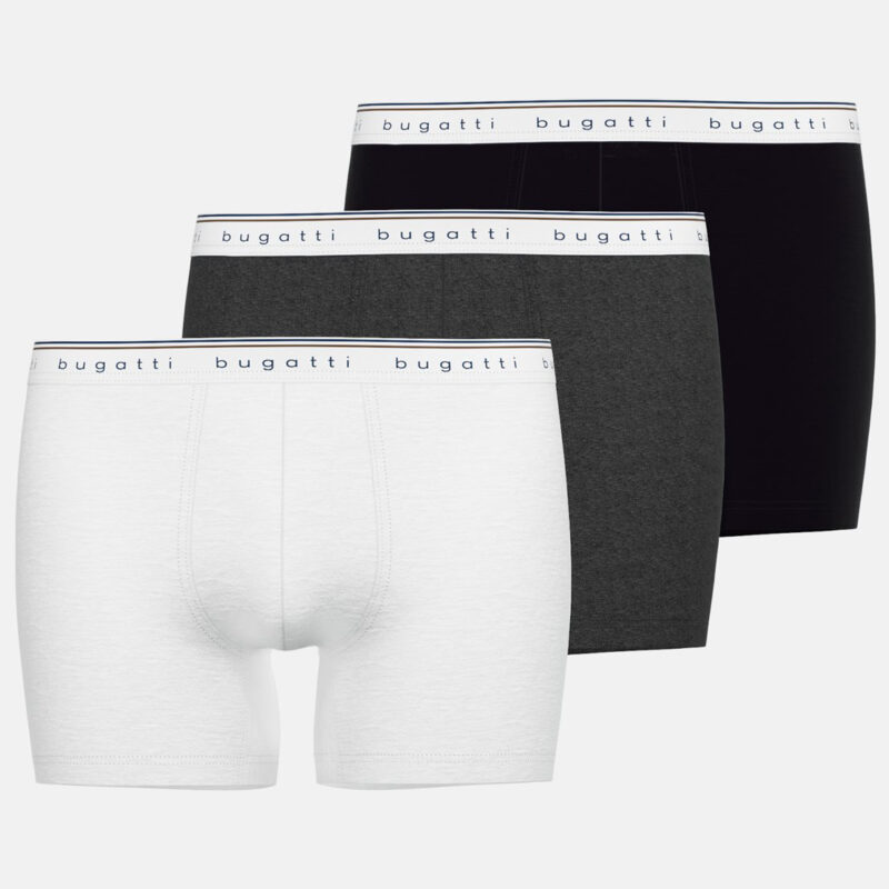 Bugatti Men's 3 pack trunks - Grey/White/Navy | 1