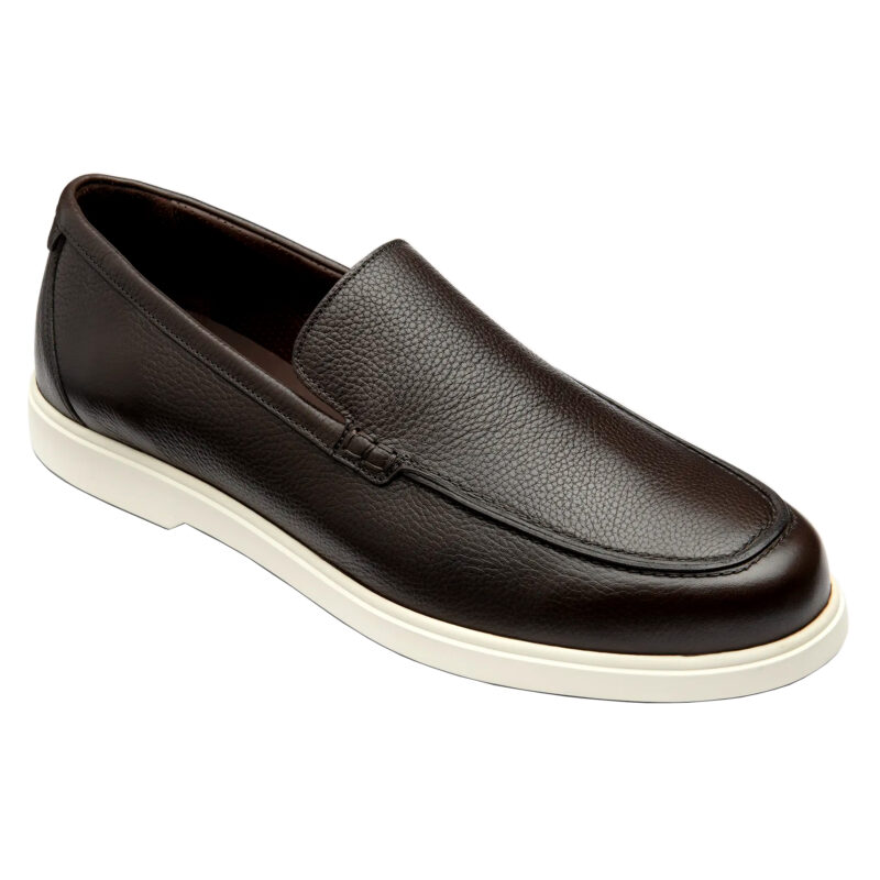 Loake Men's Tuscany Grain Apron Loafer - Dark Brown | 1
