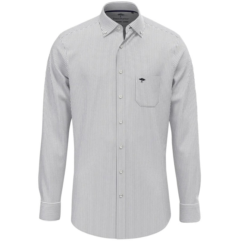 Fynch-Hatton Men's Supersoft Oxford Striped Shirt - Navy | 1