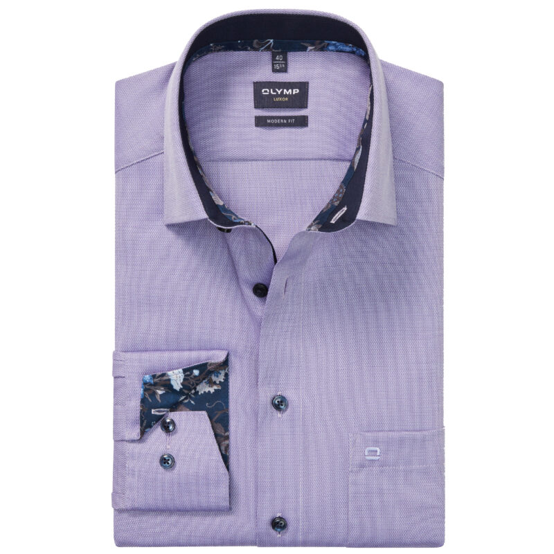 Olymp Men's Luxor Modern Fit Shirt - Purple | 1