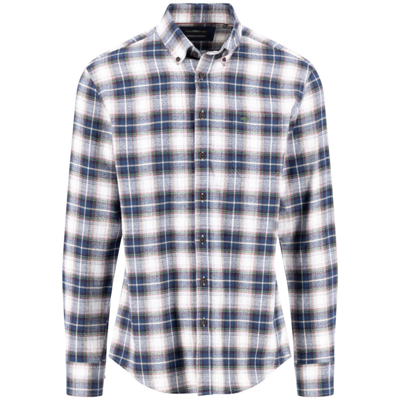 Fynch-Hatton Men's Supersoft Brushed Cotton Check Shirt - Dark Leaf | 1