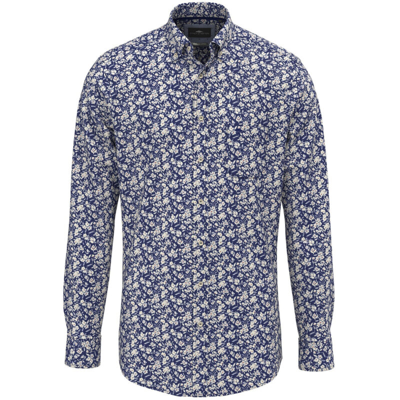 Fynch-Hatton Men's Supersoft cotton floral print shirt - Navy | 1