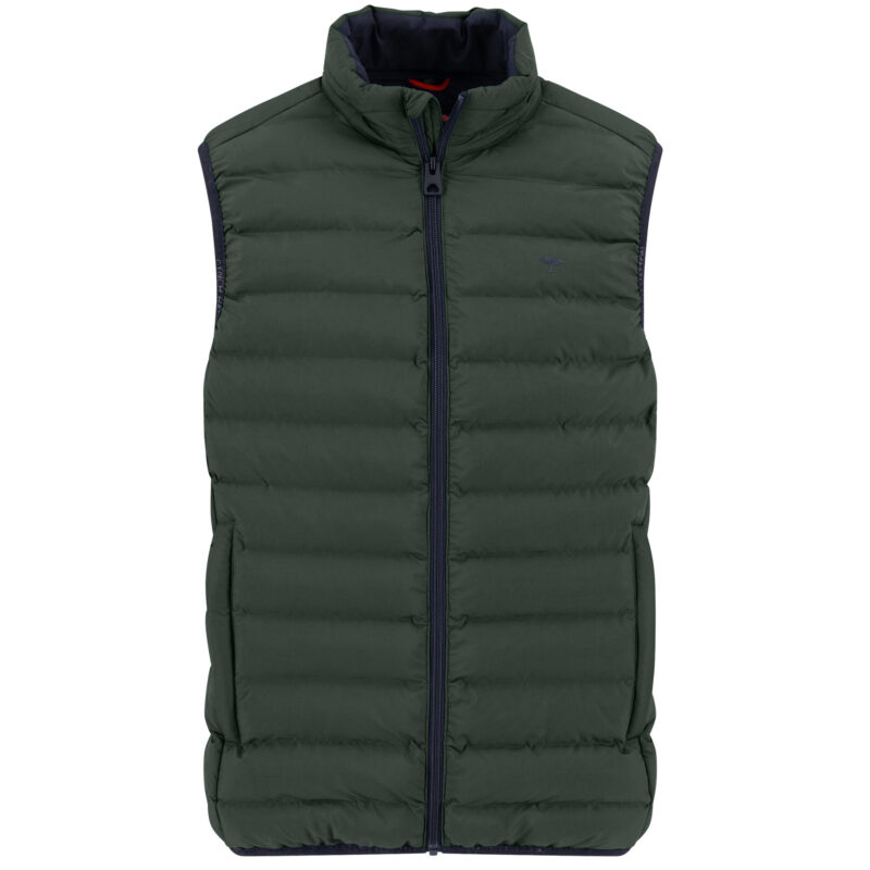 Fynch-Hatton Men's Basic Lightweight Gilet - Dark Ivy | 1